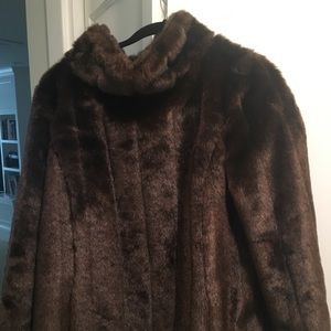 faux fur pullover jacket